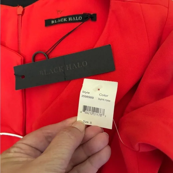 Black Halo Vibrant Red Sheath Midi Dress - Picture 9 of 9